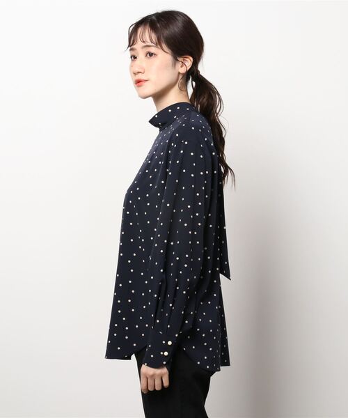 「LOEFF」 長袖ブラウス FREE ネイビー レディース_画像2