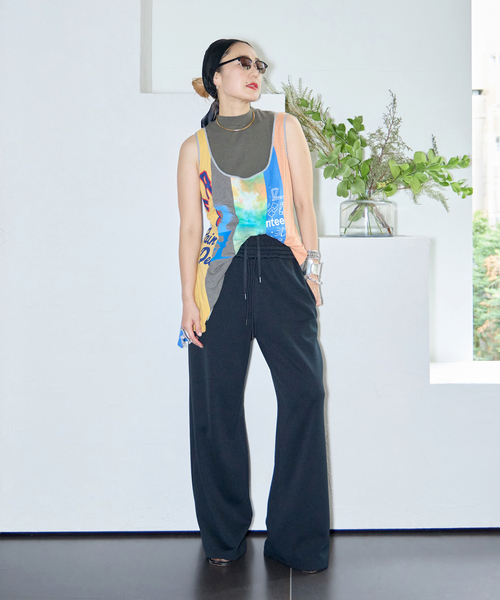 パンツ DOUBLE WAIST JERSEY パンツ レディースの画像