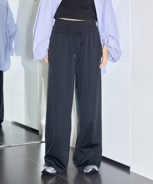 パンツ DOUBLE WAIST JERSEY パンツ レディースの画像