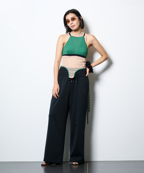 パンツ DOUBLE WAIST JERSEY パンツ レディースの画像
