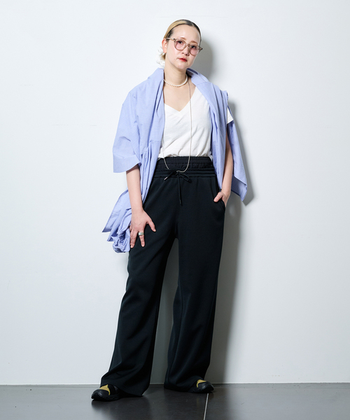 パンツ DOUBLE WAIST JERSEY パンツ レディースの画像