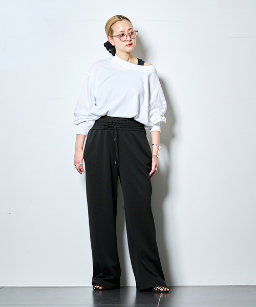パンツ DOUBLE WAIST JERSEY パンツ レディースの画像