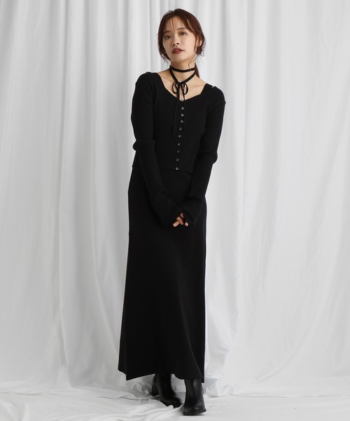 「mysty woman」 コンビワンピース FREE ブラック レディース_画像2
