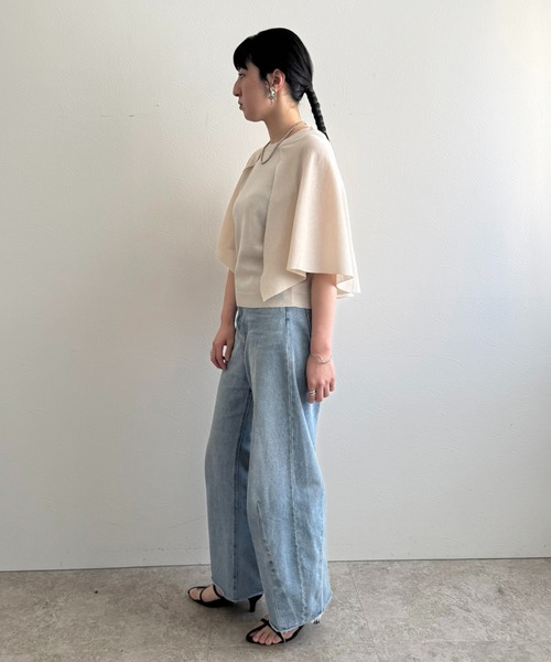 LHELBIE（レルビエ） tシャツ 「洗えるニット」ケープニットトップス 