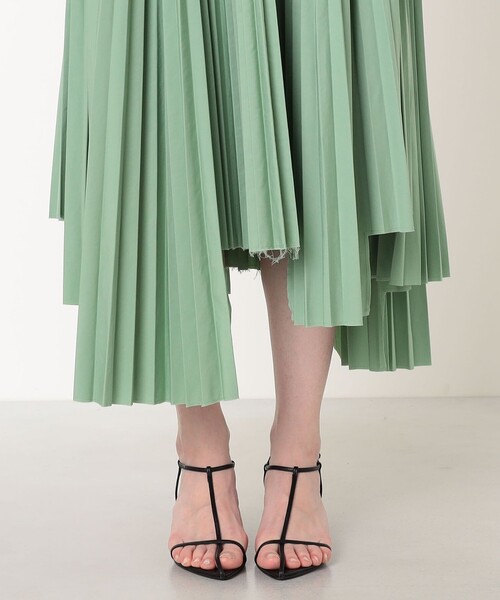PLAN C ロングスカート Plan C スカート PLAN C PLEATED LONG SKIRT アシンメトリー プリーツ