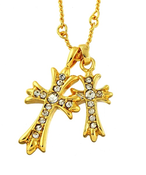 SBG by 7JEWELRY ネックレス SBG ジルコニアダブルクロスネックレス