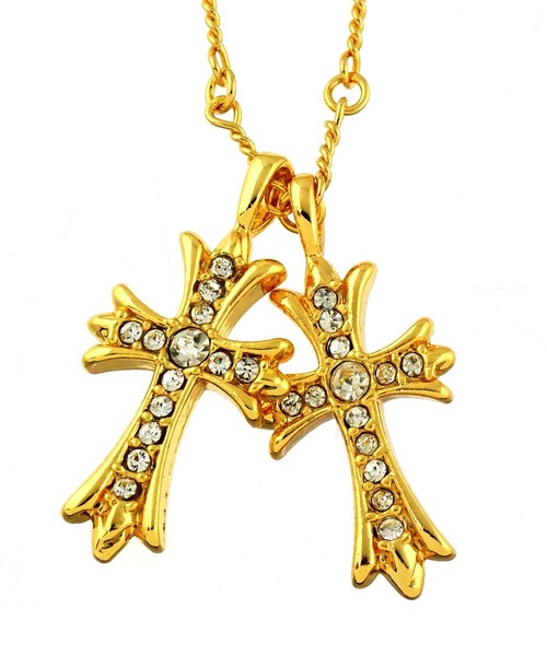SBG by 7JEWELRY ネックレス SBG ジルコニアダブルクロスネックレス 