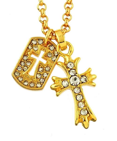 SBG by 7JEWELRY ネックレス SBG ジルコニアダブルクロスネックレス