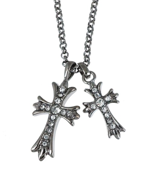 SBG by 7JEWELRY ネックレス SBG ジルコニアダブルクロスネックレス