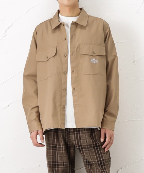 Dickies シャツ ブラウス ディッキーズ 長袖 ワークシャツ 刺繍