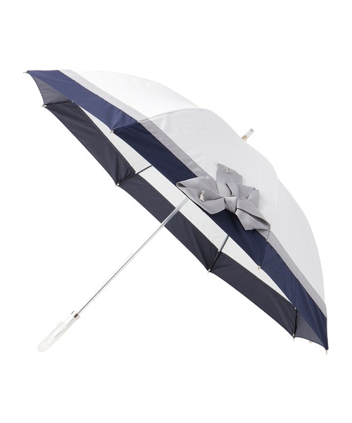 LANVIN en Bleu 日傘 uvカット 傘 遮光 晴雨兼用日傘 長傘 切り継ぎ