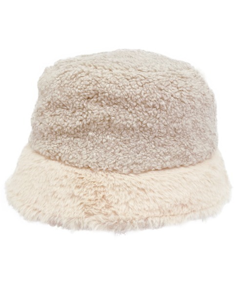 polcadot（ポルカドット） 帽子 ハット ボア×ファーパッチワーク