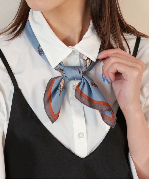 emesuelee スカーフ バンダナ 柄スカーフ エレガント きれいめ
