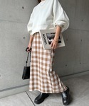 スカート ギンガムチェックタイトスカートの詳細画像4