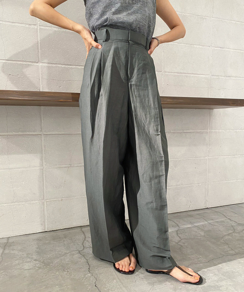 plage パンツ スラックス VIS/LINEN TUCK WIDE : ZOZOTOWN Yahoo