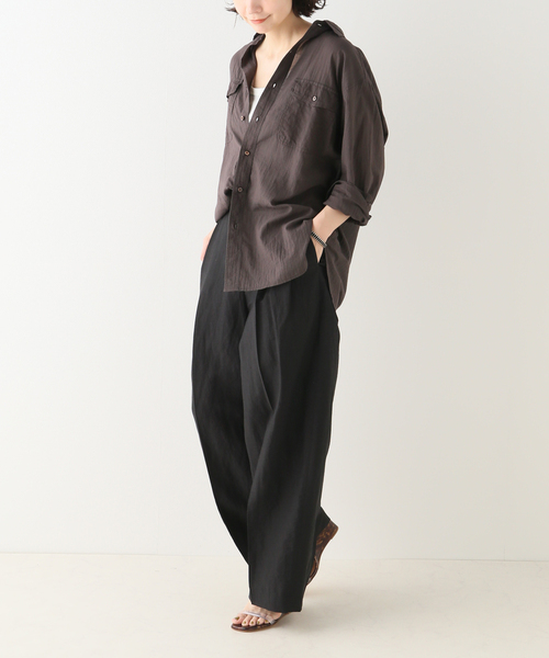 plage パンツ スラックス VIS/LINEN TUCK WIDE : ZOZOTOWN Yahoo