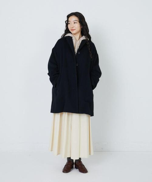 アウター 袖リブシャギーコート ADIEU