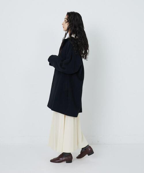 アウター 袖リブシャギーコート ADIEU