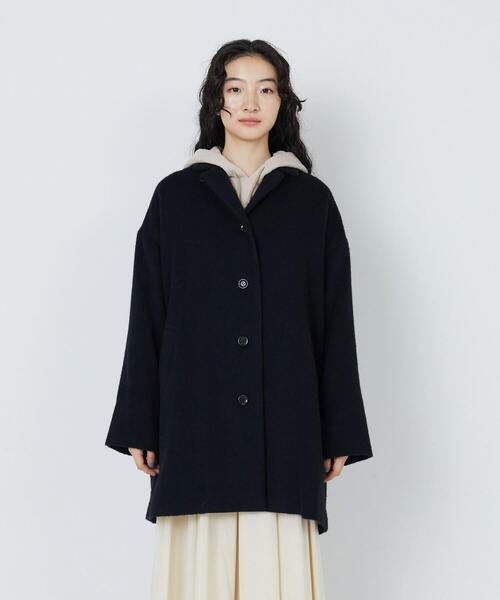 アウター 袖リブシャギーコート ADIEU