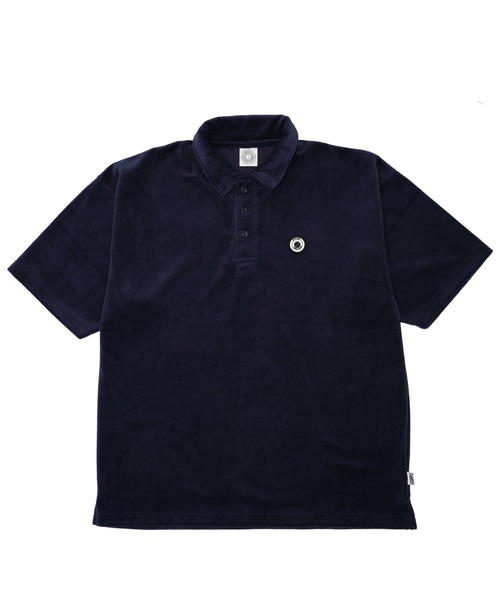 EXAMPLE ポロシャツ MINI ROUND LOGO PATCH VELVET POLO SHIRT メンズ 