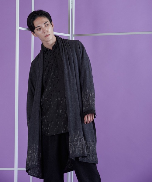 鬼レア　Roen　DRAPE NORDIC CARDIGAN　ブラック NO ID.（ノーアイディー） カーディガン 「NO ID.」Drape Knit