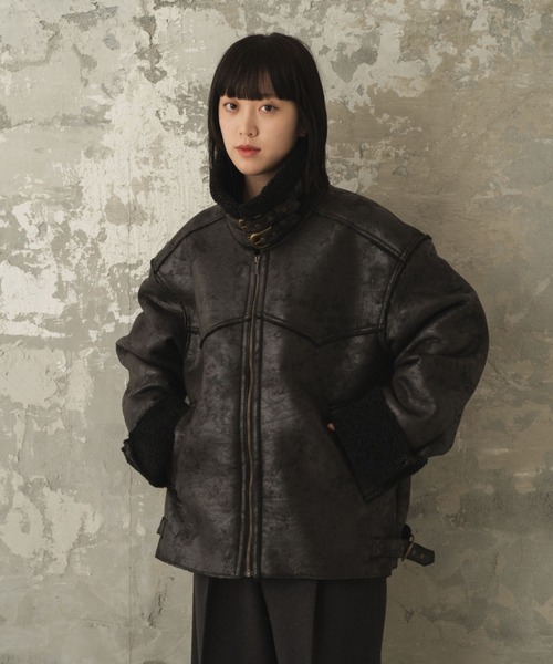 Camphor wood ムートンジャケット ムートンコート cut off faux mouton 