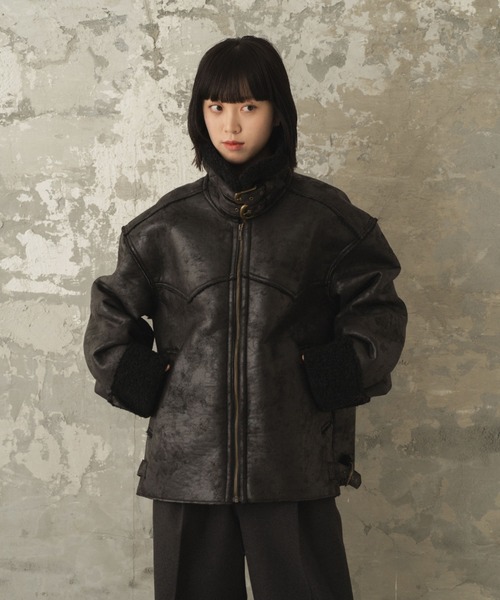 Camphor wood ムートンジャケット ムートンコート cut off faux mouton 