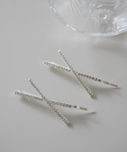 Port（ポート） ヘアピン 2個セット ラインストーン クロス デザイン