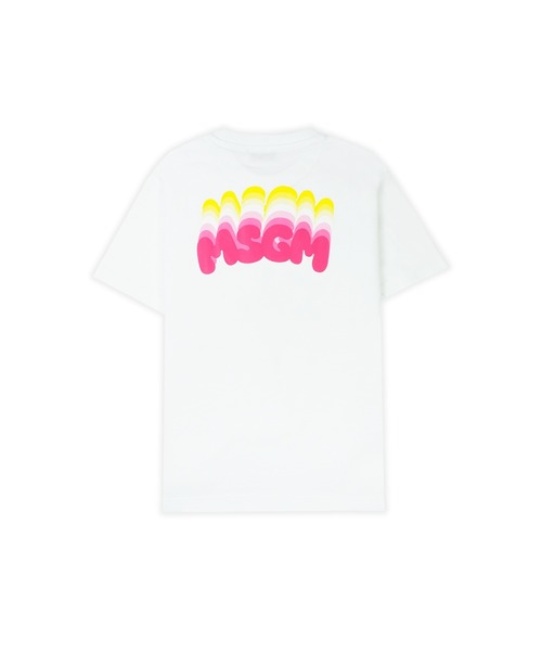 MSGM MSGM クラフィック フリント クルネック Tシャツ MSGM KIDS tシャツ CAT グラフィック クロップドTシャツ キッズ