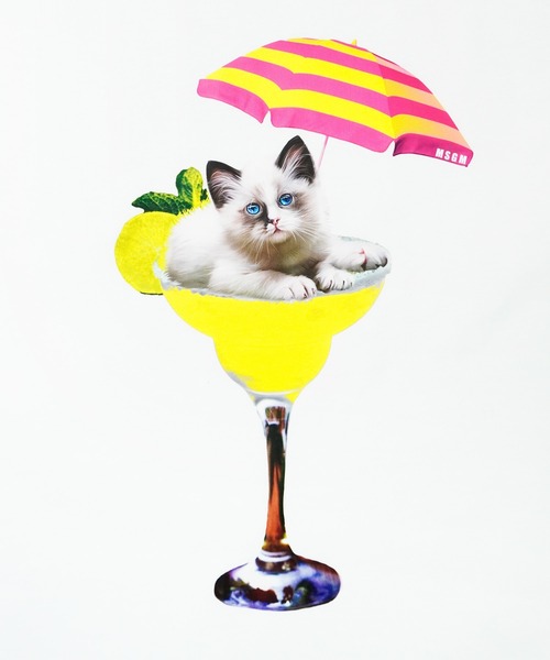 MSGM - 新品☆MSGM☆キュートなネコちゃんTシャツ♪サイズXS MSGM】 【MSGM BASKET CATS グラフィックTシャツ】｜aoi公式