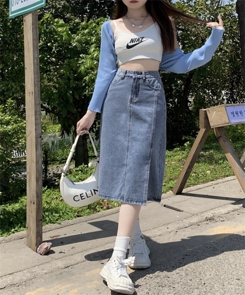 FREE STYLISTS デニムスカート 脇スリット : ZOZOTOWN Yahoo!店