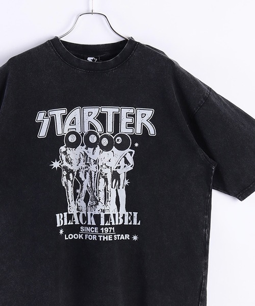 MEDM プリント Tシャツ 半袖 ロゴ ウォッシュド 男女兼用 夏服 STARTER tシャツ ケミカルウォッシュ 天竺プリント半袖Tシャツ
