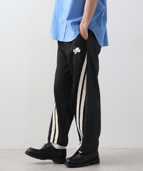 beftey 切り替えジャージーデニムパンツ（ブラックイエロー） beftey 切り替えジャージーデニムパンツ（ブラックイエロー