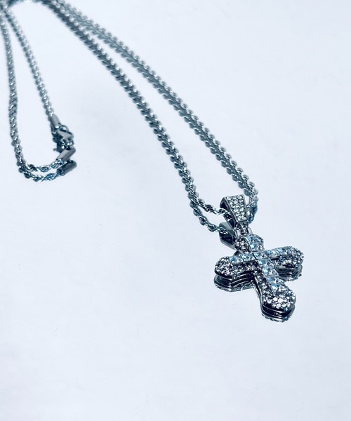 1004ST ネックレス ゴシック シルバー 十字架＆ハート ネックレス