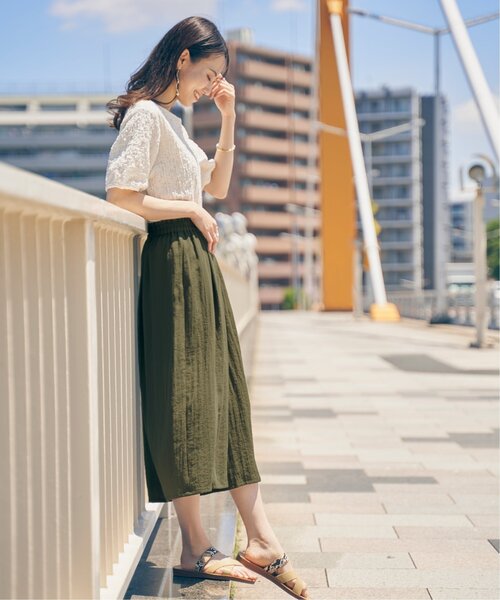 パンツ Chara ikka パンツ 「接触冷感／親子おそろい」冷感スラブタックスカー