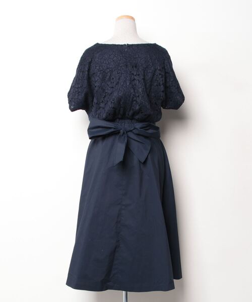 BLUE LABEL CRESTBRIDGE」 半袖ワンピース 38 ネイビー レディース  