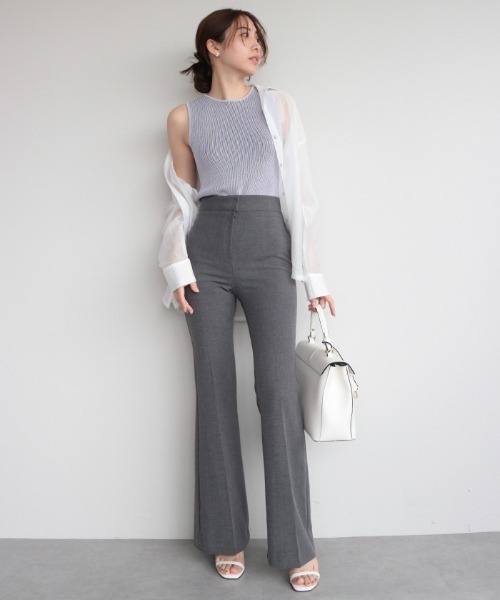 AMBIENT（アンビエント） ブラウス シャツ サイドボタンシアーシャツ