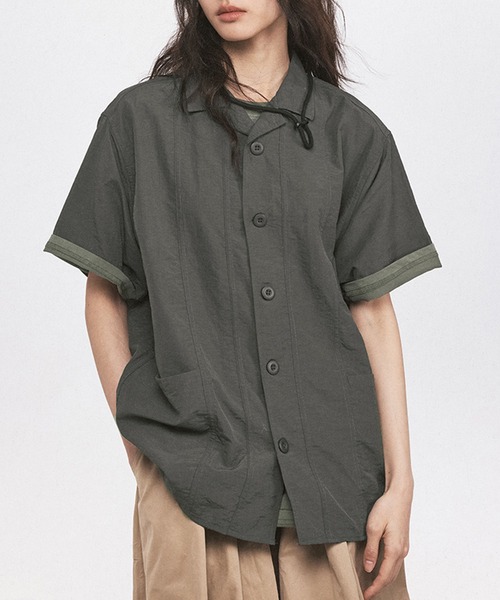 ブラウス シャツ aimoha outdoorユニセックス　ポケット　シャツ レディース メンズ aimoha ブラウス シャツ outdoorユニセックス ポケット シャツ