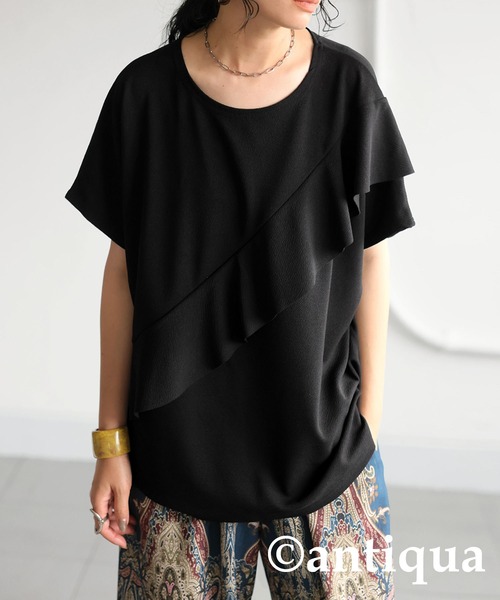 antiqua（アンティカ） antiqua tシャツ フリルトップス レディース