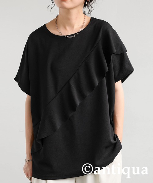 antiqua（アンティカ） antiqua tシャツ フリルトップス レディース