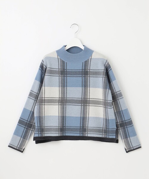 【洗える】WOOLY STRETCH PLAID ニット 洗える】WOOLY STRETCH PLAID ニット / J.PRESS LADIES L