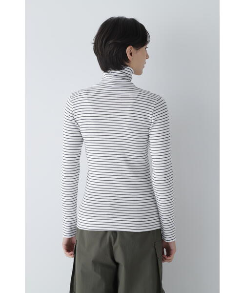 human woman tシャツ オーガニック丸胴ボーダーカットソー