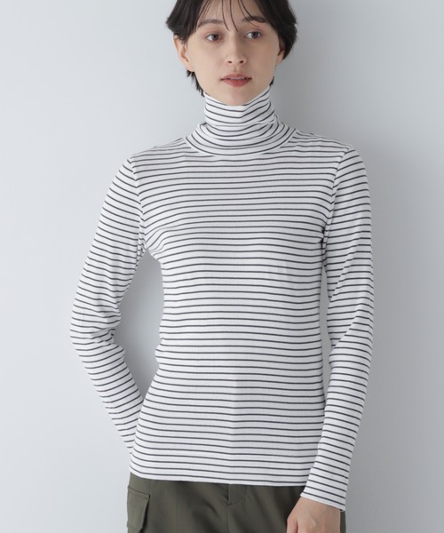 tシャツ オーガニック丸胴ボーダーカットソー レディース