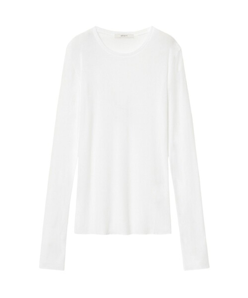 ANAYI レディース シアーテレコクループルオーバー Tシャツ