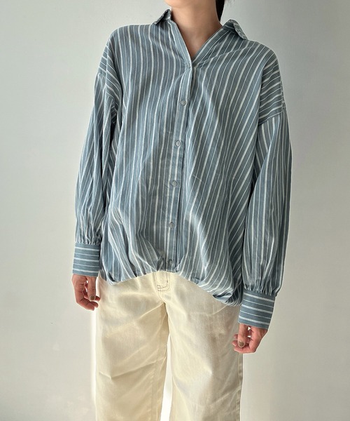 AS KNOW ブラウス シャツ 後レースアップスキッパーシャツ