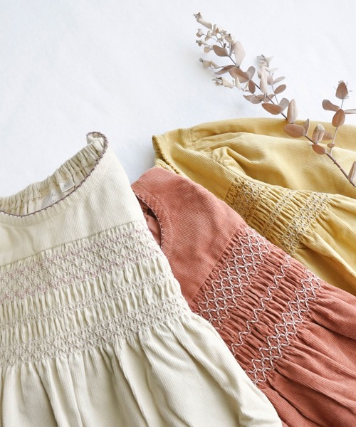 coto cotte（コトコット） ワンピース コール天 スモッキング刺繍