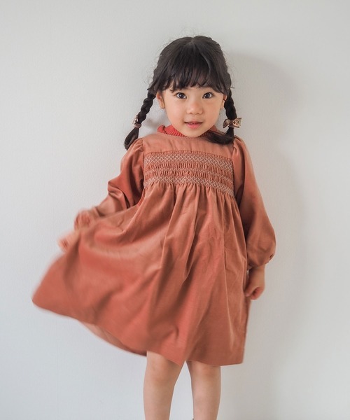coto cotte（コトコット） ワンピース コール天 スモッキング刺繍