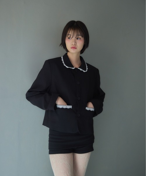 Smyeon コート アウター Compact lace jaket / レース付きコンパクト 