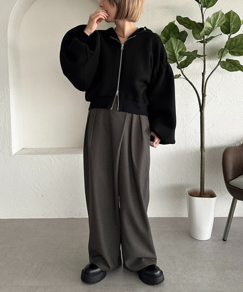 レア　新品　minomom フード付き ジョガーパンツ　セットアップ　S moz（モズ）ボアジョガーパンツ 通販【ニッセン】