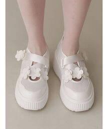 メリージェニー　フローラルラバーソールシューズ merry jenny floralラバーソールshoes（ネイビー